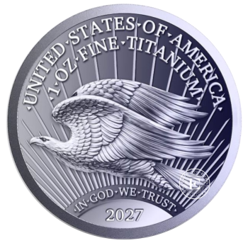 1 oz (31.10 g) titano moneta Saint Gaudens Double Eagle, JAV 2027