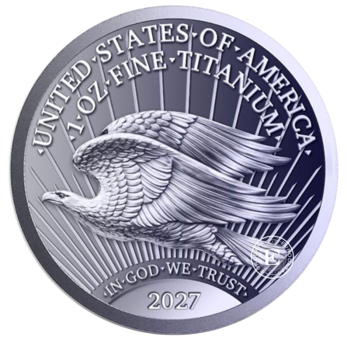 1 oz (31.10 g) pièce de titane Saint Gaudens Double Eagle, USA 2027