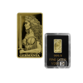 1/200 oz investicinio aukso luitas Germania, Germania Mint 999.9