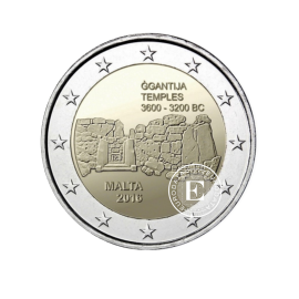 2 Eur coin Ggantija Temples, Malta 2016