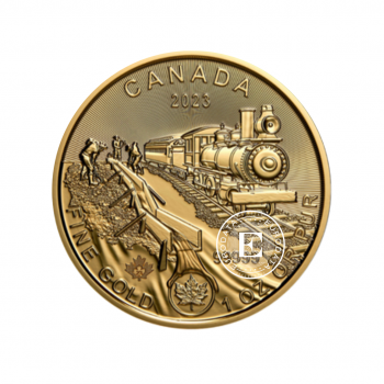 1 oz (31.10 g) pièce d'or sur la carte Klondike Gold Rush -  Passage for Gold, Canada 2023 