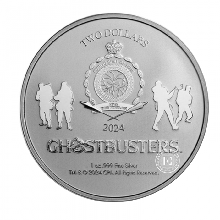 1 oz (31.10 g) pièce d'argent Ghostbusters - No Ghost Logo, Niue 2024