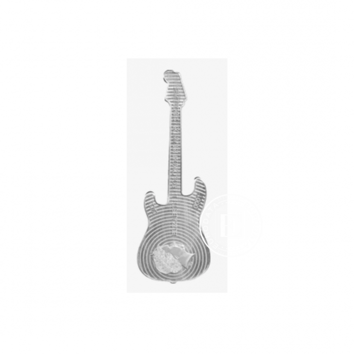 1 oz  (31.10 g) sidabrinė spalvota moneta Fender Stratocaster Daphne, Šveicarija 2023