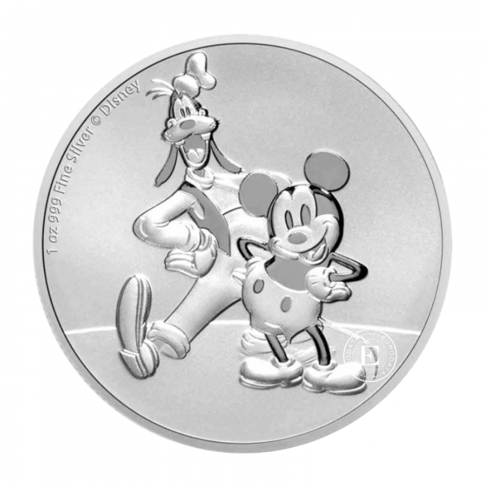 1 oz (31.10 g) sidabrinė moneta Disney - Mickey & Goofy, Niujė 2021