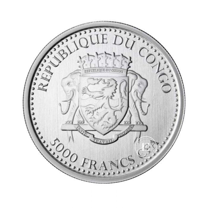 1 oz (31.10 g) sidabrinė moneta Gorilla, Kongo Respublika 2015
