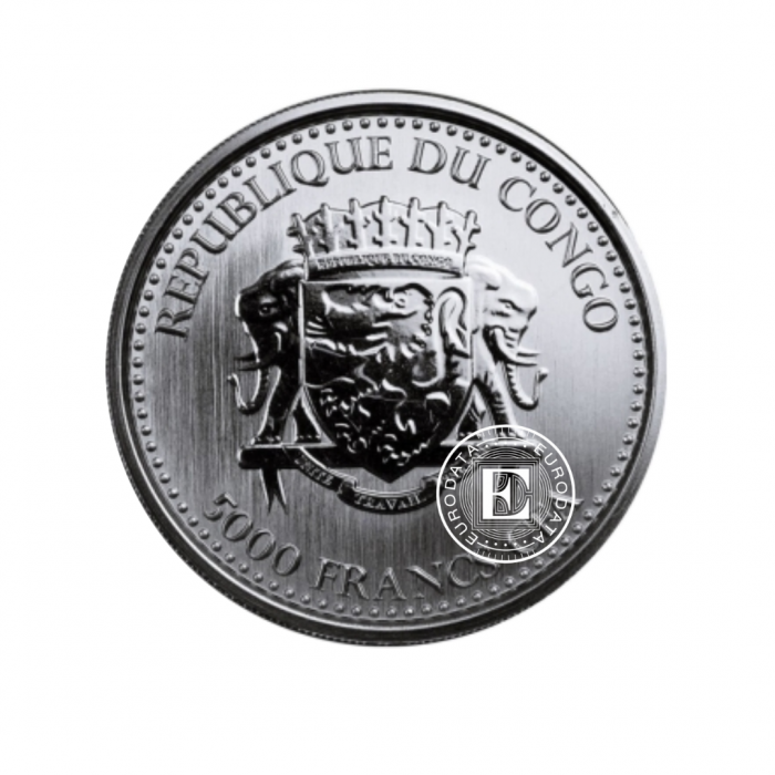 1 oz (31.10 g) sidabrinė moneta Gorilla, Kongo Respublika 2023