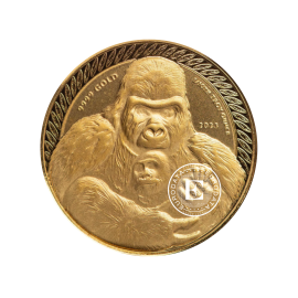 1/10 oz (3.11 g) złota moneta Gorilla, Republika Konga 2023
