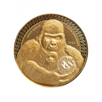 1/10 oz (3.11 g) auksinė moneta Gorilla, Kongo Respublika 2023