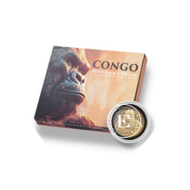 1 oz (31.10 g) auksinė moneta Gorilla, Kongo Respublika 2023 (su sertifikatu)