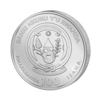 1 oz (31.10 g) platininė moneta Kalnų gorila, Ruanda 2023
