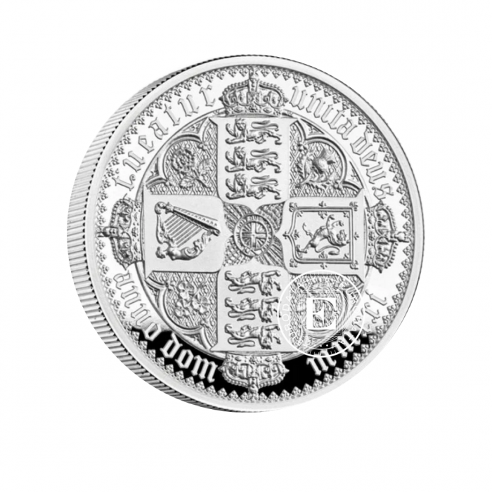 5 oz (155.50 g) pièce d'argent PROOF Gothic crown, Grande-Bretagne, 2021 (avec certificat)