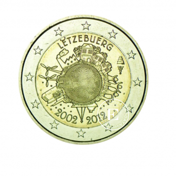 2 Eur moneta Euro banknotų ir monetų 10-metis, Liuksemburgas 2012