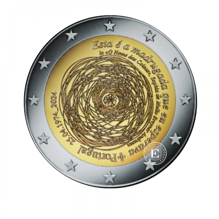 2 Eur moneta Gvazdikų revoliucijos 50-metis, Portugalija 2024