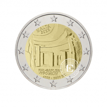 2 Eur moneta Hal Saflieni požeminė šventykla, Malta 2022