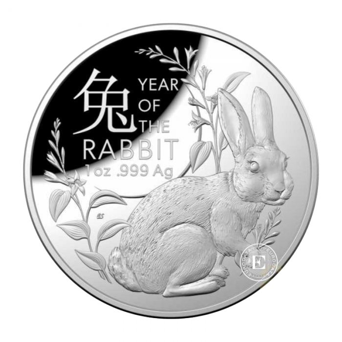 1 oz (31.10 g) silver PROOF coin Lunar RAM - Year of  Rabbit, Australia 2023