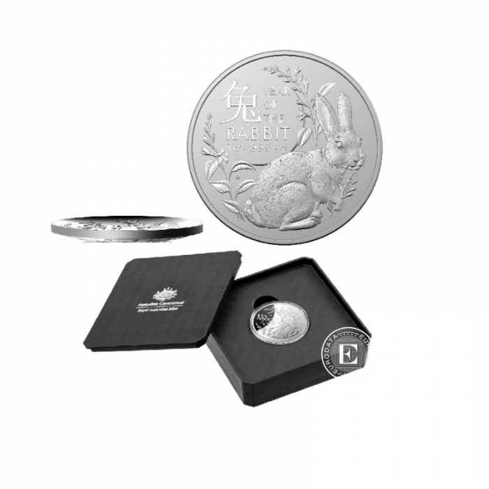 1 oz (31.10 g) silver PROOF coin Lunar RAM - Year of  Rabbit, Australia 2023