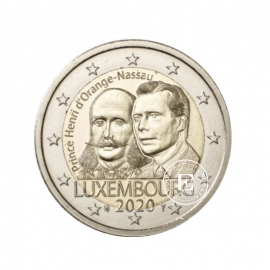 2 Eur moneta 200 rocznica urodzin księcia Henryka, Luksemburg 2020