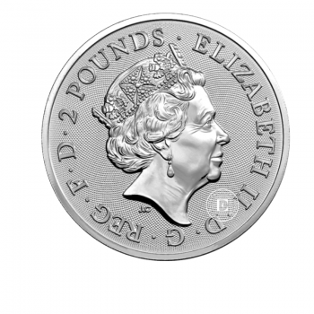 1 oz (31.10 g) sidabrinė moneta Karališkasis herbas, Didžioji Britanija 2020