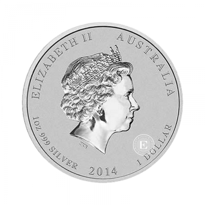 1 oz (31.10 g) pièce coloree Lunar II, Horse, Australia 2014