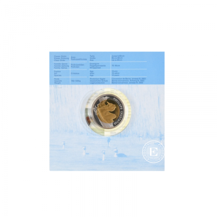 5 Eur (14.93 g) sidabrinė PROOF moneta kortelėje Ausuotasis kragas, Liuksemburgas 2019 (dalinai paauksuota)