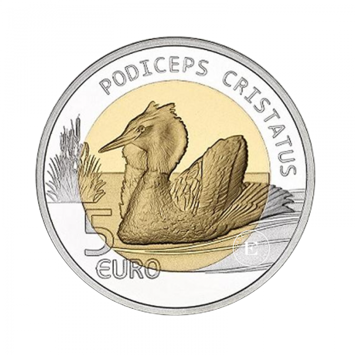5 Eur (14.93 g) sidabrinė PROOF moneta kortelėje Ausuotasis kragas, Liuksemburgas 2019 (dalinai paauksuota)