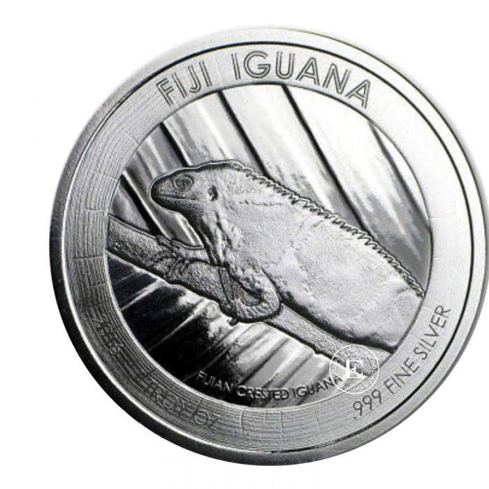 1 oz (31.10 g) silbermünze auf der Karte  Iguana, Fiji 2016