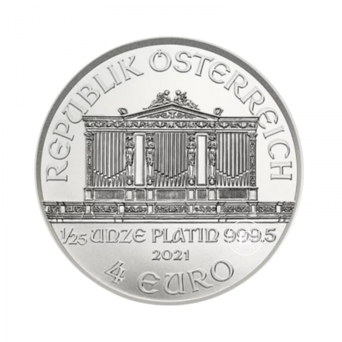 1/25 oz (1.24 g) platininė moneta kortelėje Filharmonija, Austrija 2021