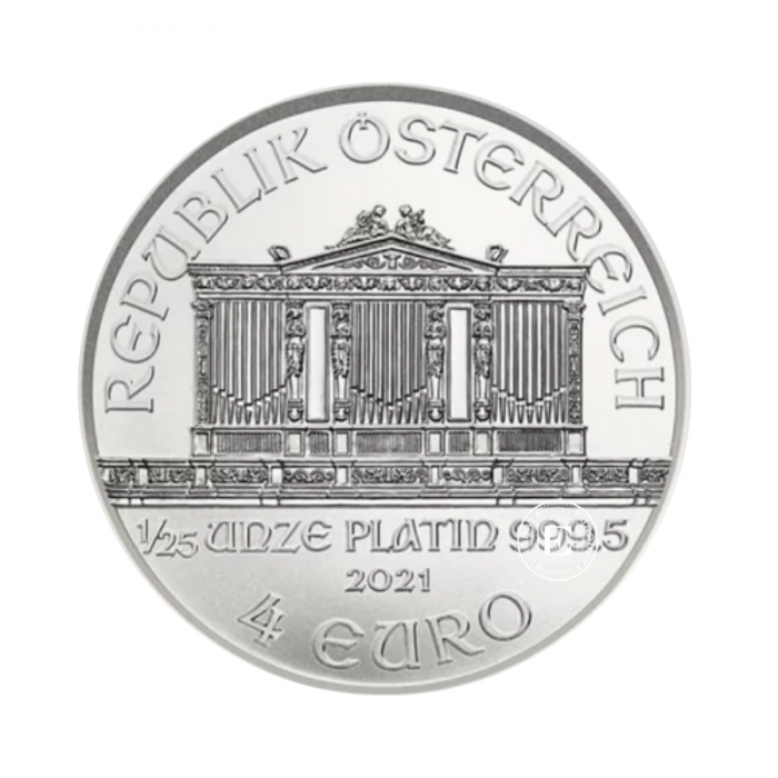 1/25 oz (1.24 g) platininė moneta kortelėje Vienos Filharmonija, Austrija 2021