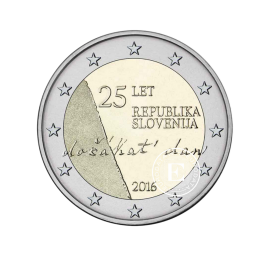 2 Eur moneta Slovėnijos nepriklausomybės 100-metis, Slovėnija 2016