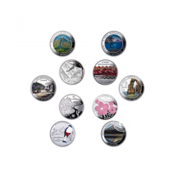 135 g pièce de argent coloree coffret PROOF XI serie Ibero Americana - Maravillas Naturales, Espagne 2017