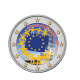 2 Eur Münze farbig 30 Jahrestag der EU Flagge, Italien 2015
