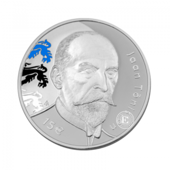 15 Eur (28.28 g) srebrna kolorowa PROOF moneta 150th anniversary of the birth of Jaan Tanissone, Estonia 2018