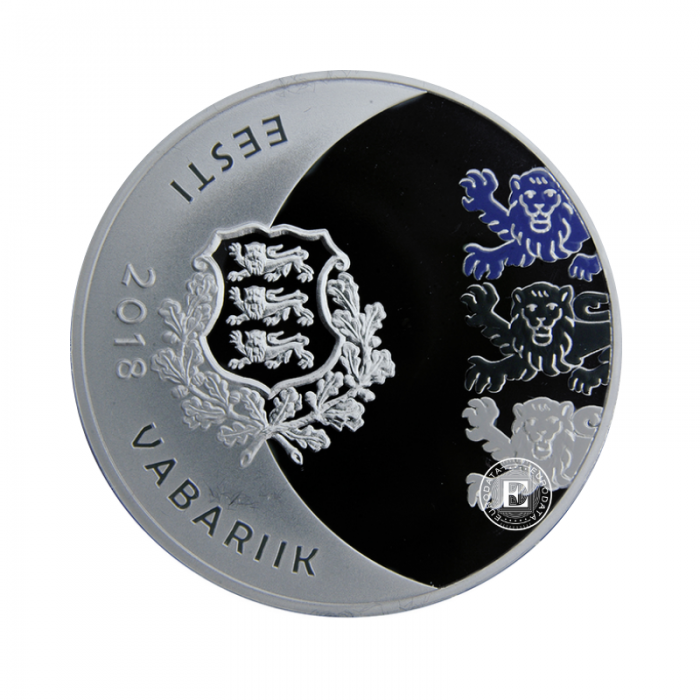 15 Eur (28.28 g) sidabrinė spalvota PROOF moneta 150-osios Jaano Tonissono gimimo metinės, Estija 2018