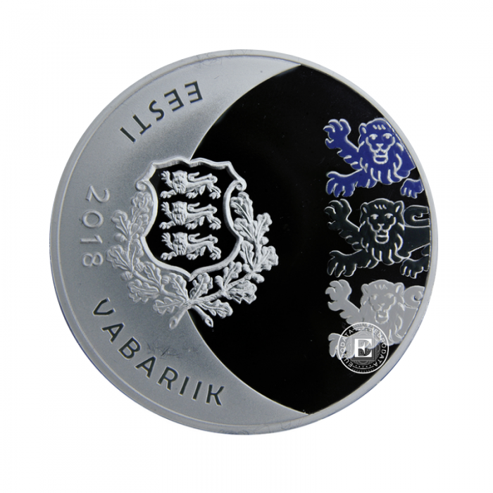 15 Eur (28.28 g) pièce d'argent coloree PROOF 150th anniversary of the birth of Jaan Tanisson, Estonie 2018