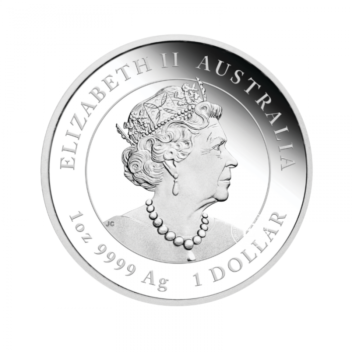 1 oz (31.10 g) sidabrinė spalvota PROOF moneta Lunar III - Jaučio metai, Australija 2021 (su sertifikatu)