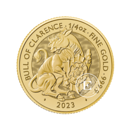 1/4 oz (7.78 g) auksinė moneta The Royal Tudor Beasts, Klarenso jautis, Didžioji Britanija 2023