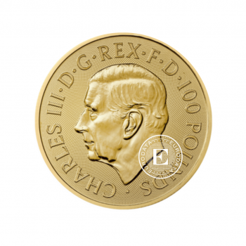 1 oz (31.10 g) auksinė moneta Tudor Beasts - Jautis, Didžioji Britanija 2023
