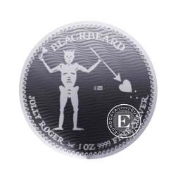 1 oz (31.10 g) silver coin Jolly Roger - Blackbeard, Niue 2023