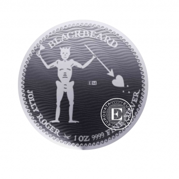1 oz (31.10 g) sidabrinė moneta Jolly Roger - Juodabarzdis, Niujė 2023