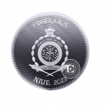 1 oz (31.10 g) sidabrinė moneta Jolly Roger - Juodabarzdis, Niujė 2023
