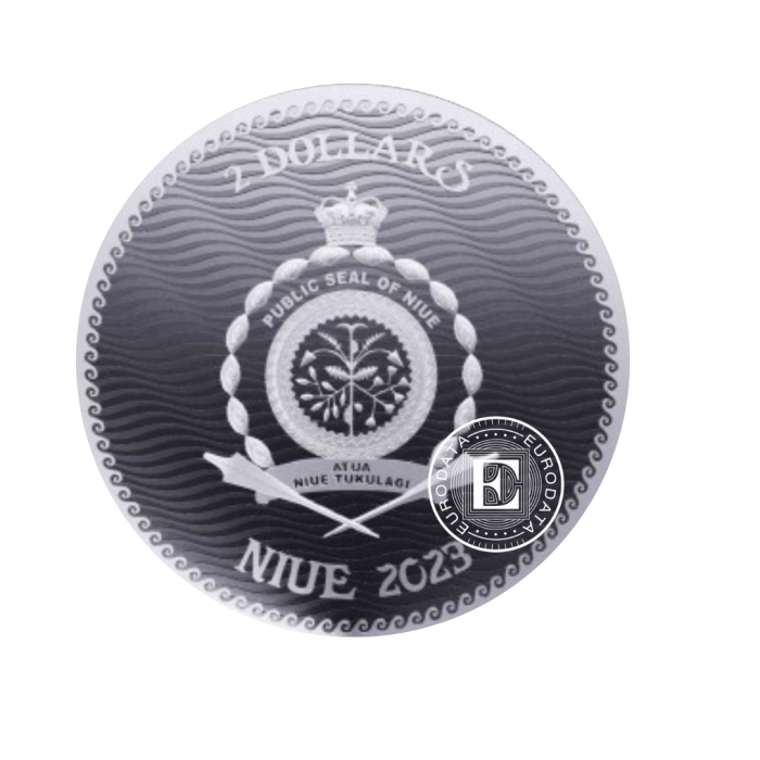 1 oz (31.10 g) srebrna moneta  Jolly Roger - Czarnobrody, Niue 2023