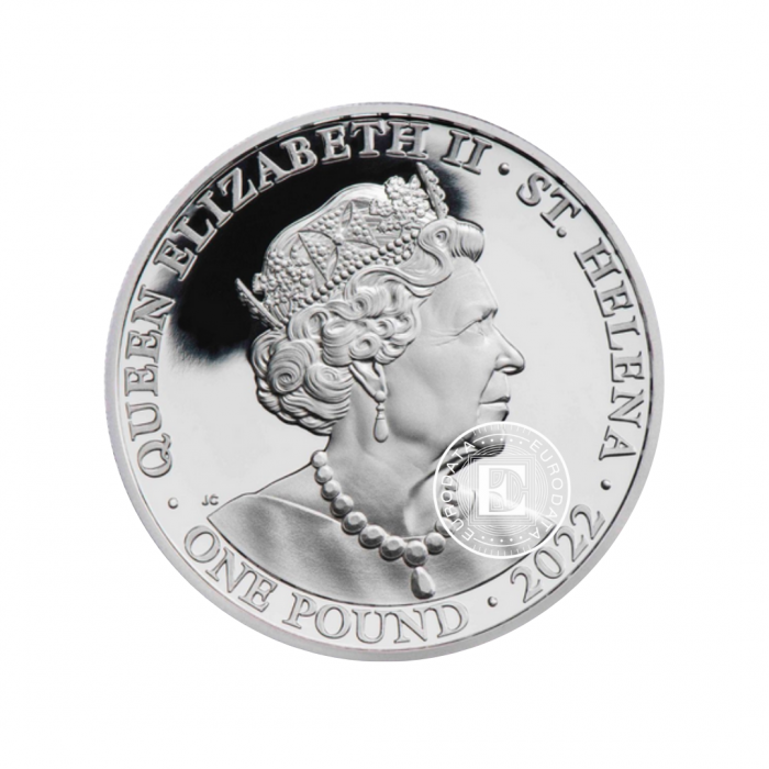 1 oz (31.10 g) srebrna PROOF moneta The Queen's Virtues - Justice, Św. Helena 2022