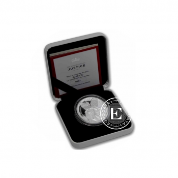 1 oz (31.10 g) sidabrinė PROOF moneta Karalienės dorybės - Teisingumas, Saint Helena 2022