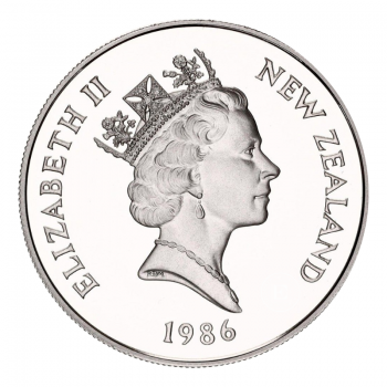 1 dolerio (27.20 g) sidabrinė moneta Kakapo, Naujoji Zelandija 1986