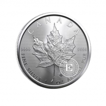 1 oz  (31.10 g) sidabrinė moneta Klevo lapas, Kanada 2022