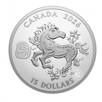 1 oz (31.10 g) sidabrinė PROOF moneta Arklio metai, Kanada 2026 (su sertifikatu)