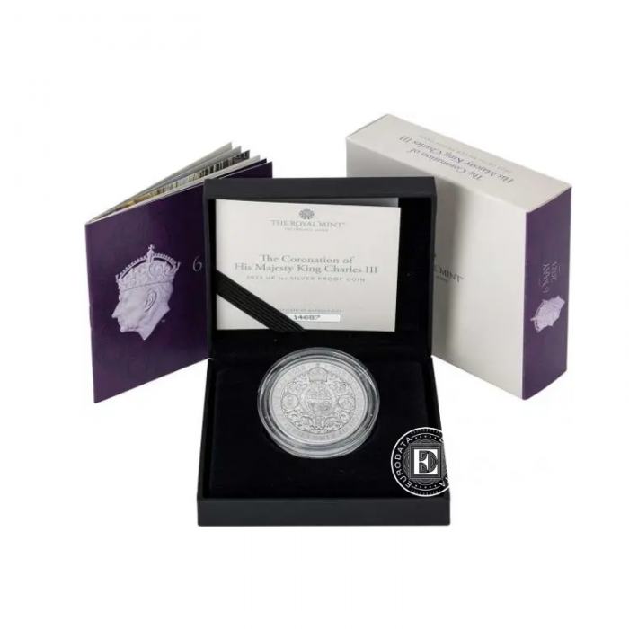 1 oz (31.10 g)  srebrna PROOF moneta The Coronation of King Charles III, Wielka Brytania 2023