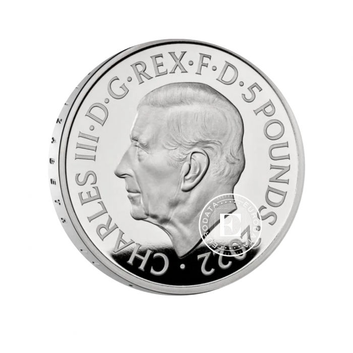 28.28 g sidabrinė PROOF moneta Karalienė Elžbieta II, Didžioji Britanija 2022 