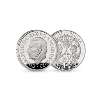 28.28 g sidabrinė PROOF moneta Karalienė Elžbieta II, Didžioji Britanija 2022 