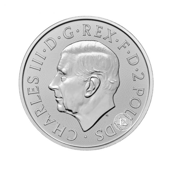 1 oz sidabrinių monetų Britannia, Didžioji Britanija (atsitiktiniai metai) (Tūba)